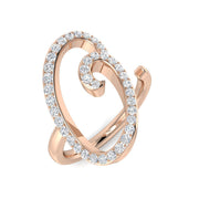 Stylish Diamond O Initial Ring 0.50ct in 10K/14K gold and platinum with certified lab-grown or natural diamonds