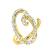 Stylish Diamond O Initial Ring 0.50ct in 10K/14K gold and platinum with certified lab-grown or natural diamonds