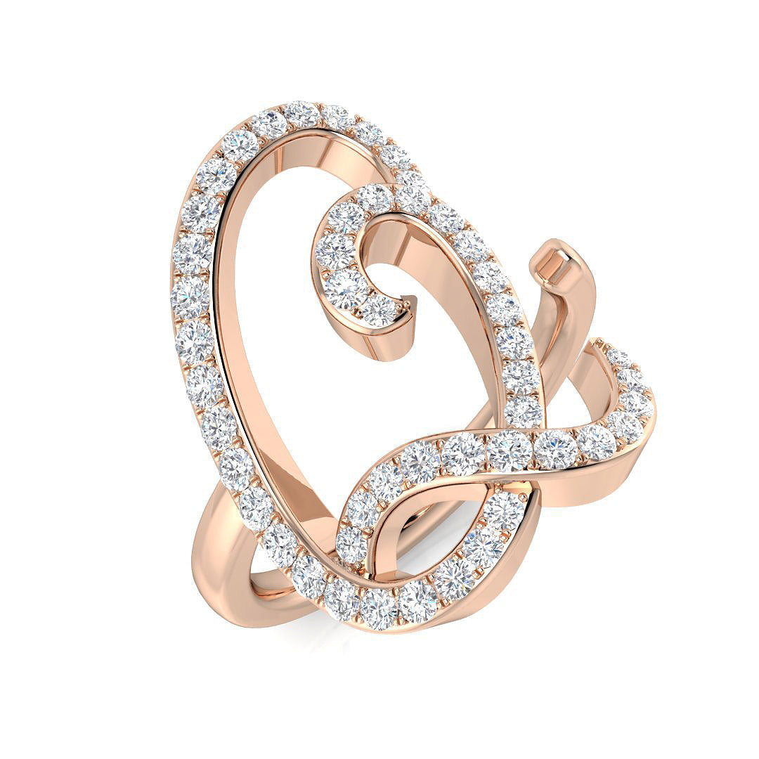 Luxury Diamond Q Initial Ring 0.50ct in 10K/14K gold and platinum with certified lab-grown or natural diamonds