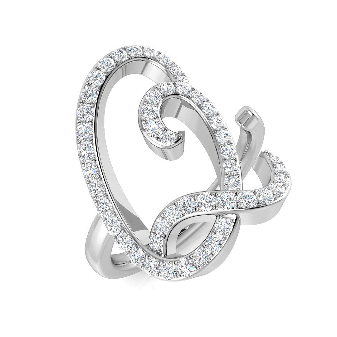 Luxury Diamond Q Initial Ring 0.50ct in 10K/14K gold and platinum with certified lab-grown or natural diamonds
