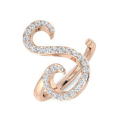 Luxury Diamond S Initial Ring 0.33ct in 10K/14K gold and platinum with certified lab-grown or natural diamonds