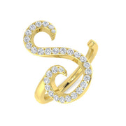 Luxury Diamond S Initial Ring 0.33ct in 10K/14K gold and platinum with certified lab-grown or natural diamonds