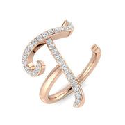 Statement Diamond T Initial Ring 0.33ct in 10K/14K gold and platinum with certified lab-grown or natural diamonds
