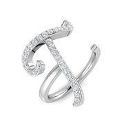 Statement Diamond T Initial Ring 0.33ct in 10K/14K gold and platinum with certified lab-grown or natural diamonds
