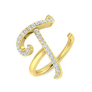 Statement Diamond T Initial Ring 0.33ct in 10K/14K gold and platinum with certified lab-grown or natural diamonds