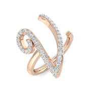 Statement Diamond V Initial Ring 0.50ct in 10K/14K gold and platinum with certified lab-grown or natural diamonds