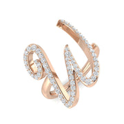Luxury Diamond W Initial Ring 0.50ct in 10K/14K gold and platinum with certified lab-grown or natural diamonds