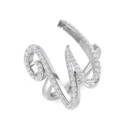 Luxury Diamond W Initial Ring 0.50ct in 10K/14K gold and platinum with certified lab-grown or natural diamonds