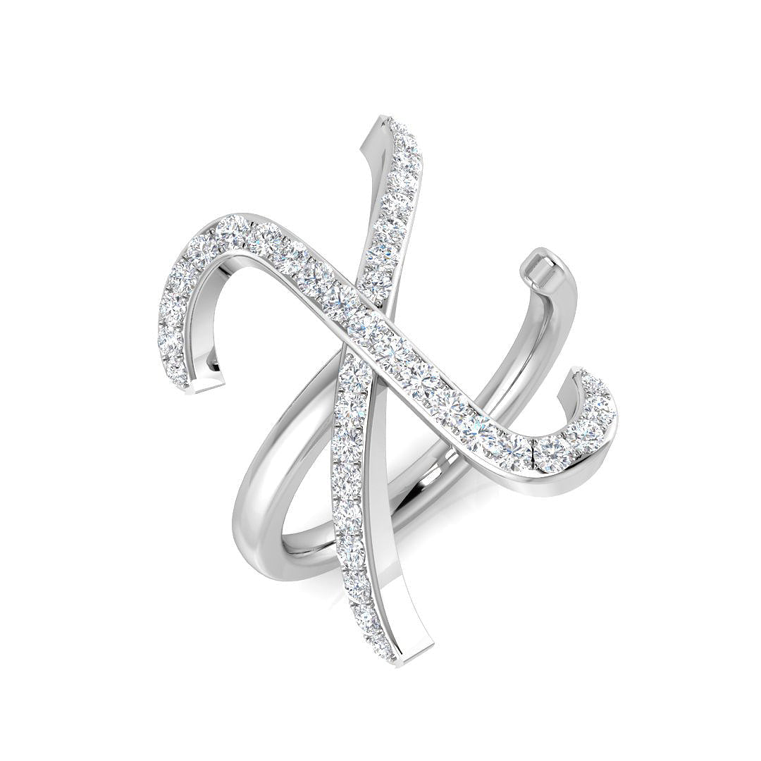 Statement Diamond X Initial Ring 0.50ct in 10K/14K gold and platinum with certified lab-grown or natural diamonds