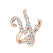 0.50ct Diamond Y Initial Ring in 10K/14K gold and platinum with certified lab-grown or natural diamonds
