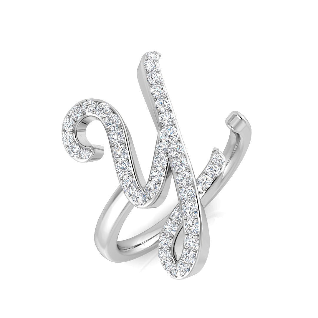0.50ct Diamond Y Initial Ring in 10K/14K gold and platinum with certified lab-grown or natural diamonds