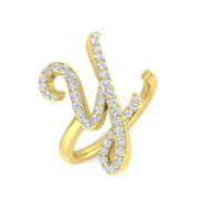 0.50ct Diamond Y Initial Ring in 10K/14K gold and platinum with certified lab-grown or natural diamonds