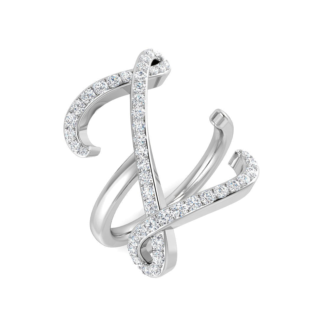 Luxury Diamond Z Initial Ring 0.50ct in 10K/14K gold and platinum with certified lab-grown or natural diamonds