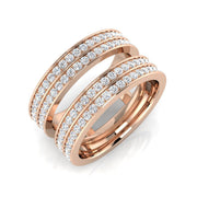 Sparkling 0.75Ct Four-Row Diamond Statement Ring for Women in 10K/14K gold and platinum with certified lab-grown or natural diamonds