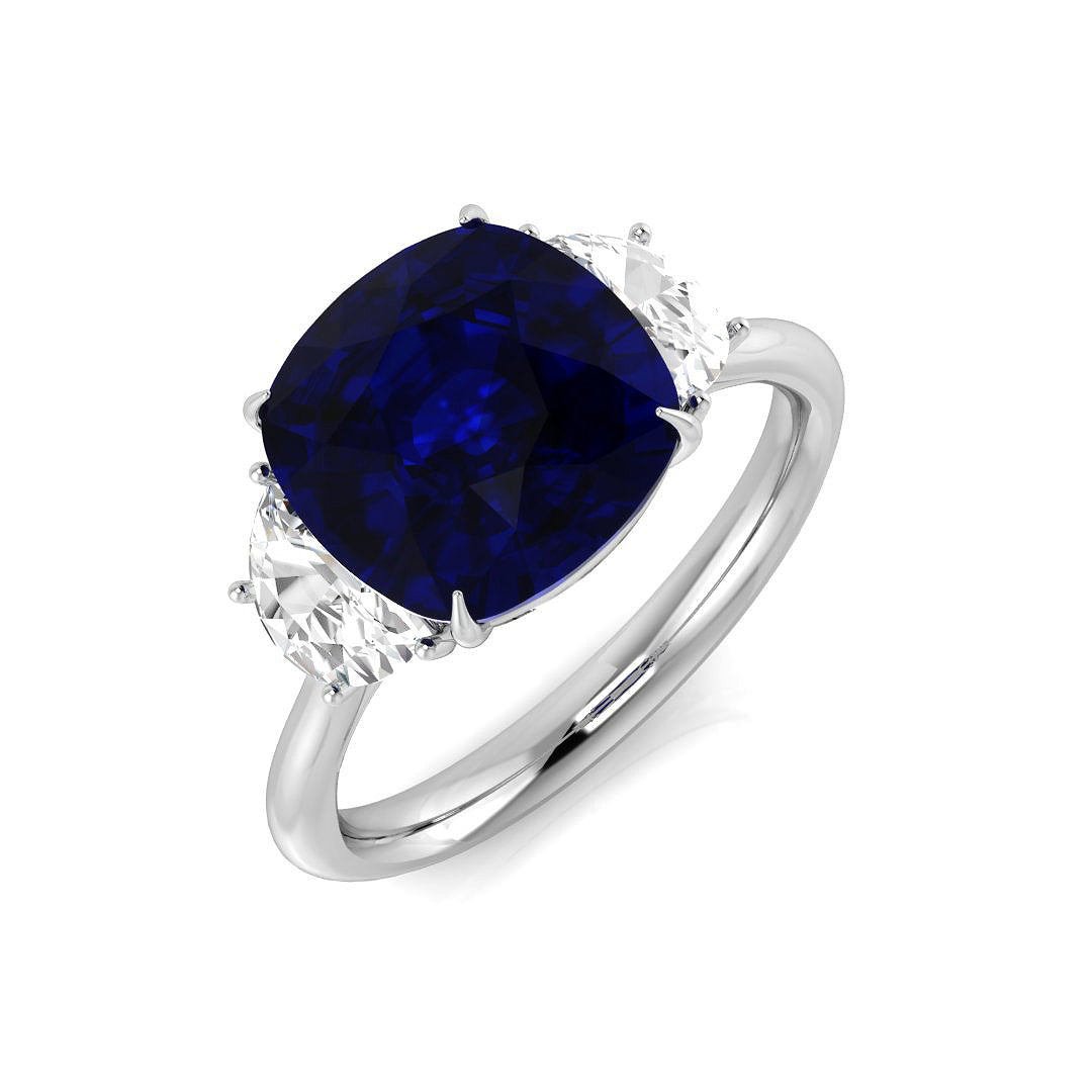 Diamond Beacobkfiesb Blue Sapphire Ring in 10K/14K gold and platinum with certified lab-grown or natural diamonds