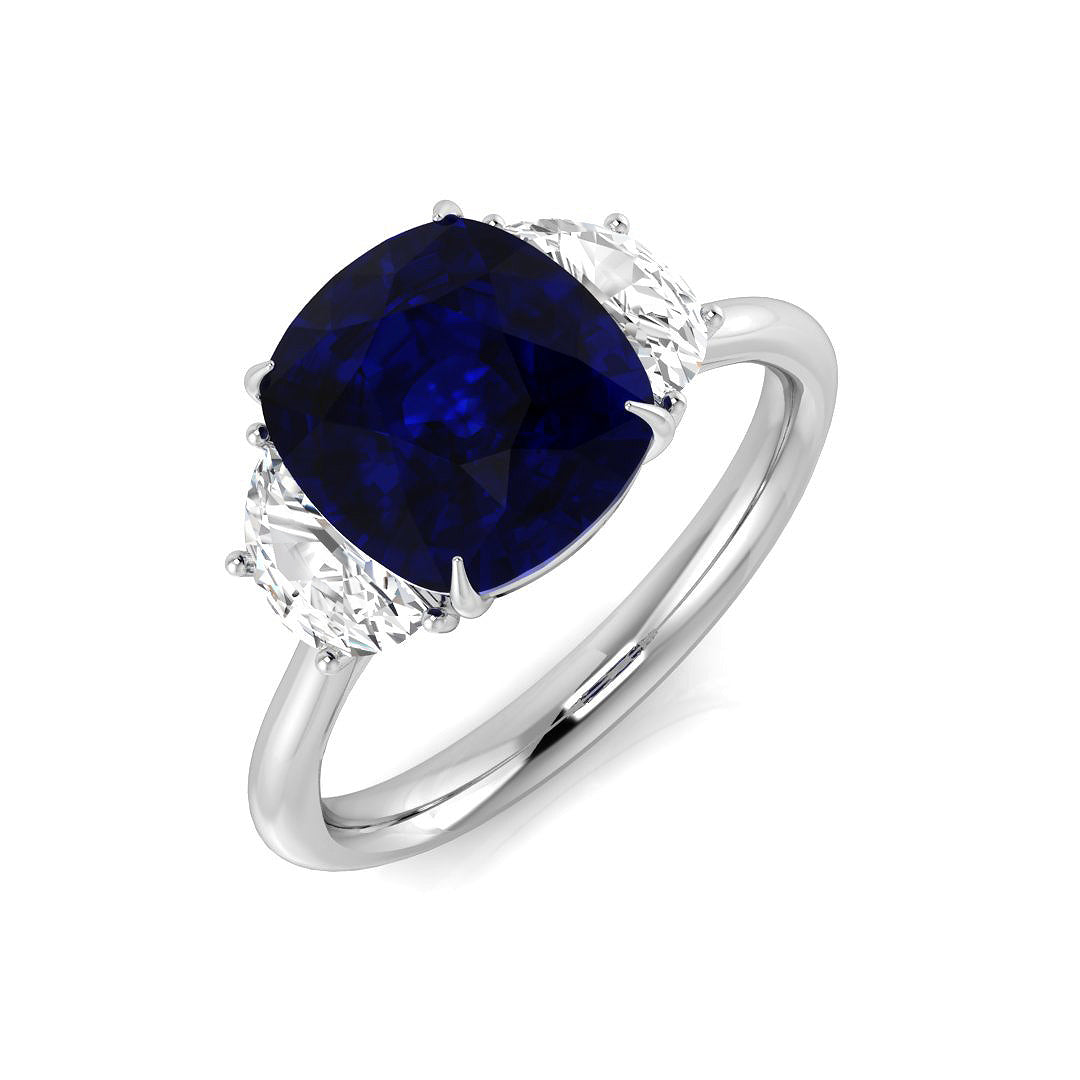 Diamond Beacobkfiesb Blue Sapphire Ring in 10K/14K gold and platinum with certified lab-grown or natural diamonds