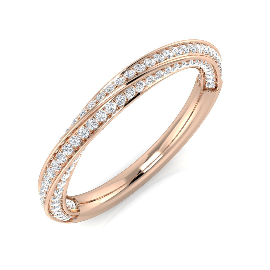 Diamond Half Eternity Ring in 10K/14K gold and platinum with certified lab-grown or natural diamonds