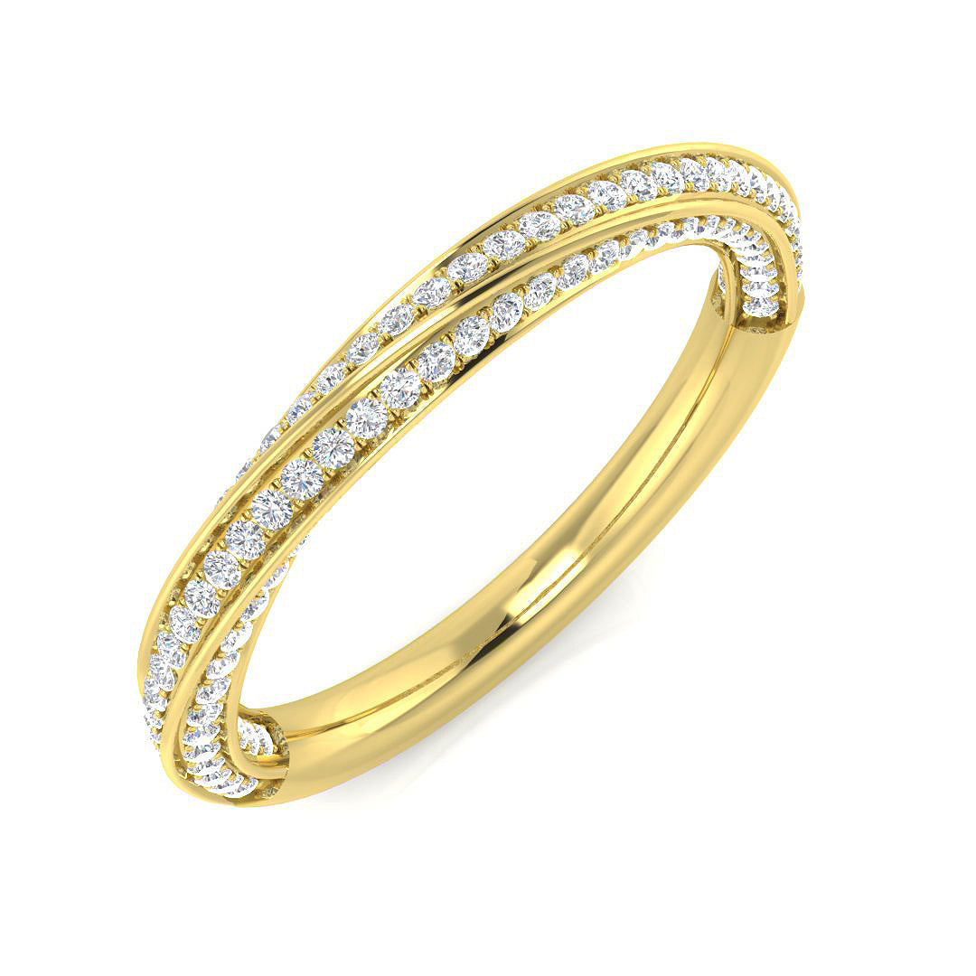 Diamond Half Eternity Ring in 10K/14K gold and platinum with certified lab-grown or natural diamonds