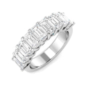 3.0Ct Emerald Diamond Half Eternity Ring For Her Annivesary in 10K/14K gold and platinum with certified lab-grown or natural diamonds