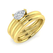 Pear Shaped Diamond Solitaire Stacking Ring in in 10K/14K gold and platinum with certified lab-grown or natural diamonds