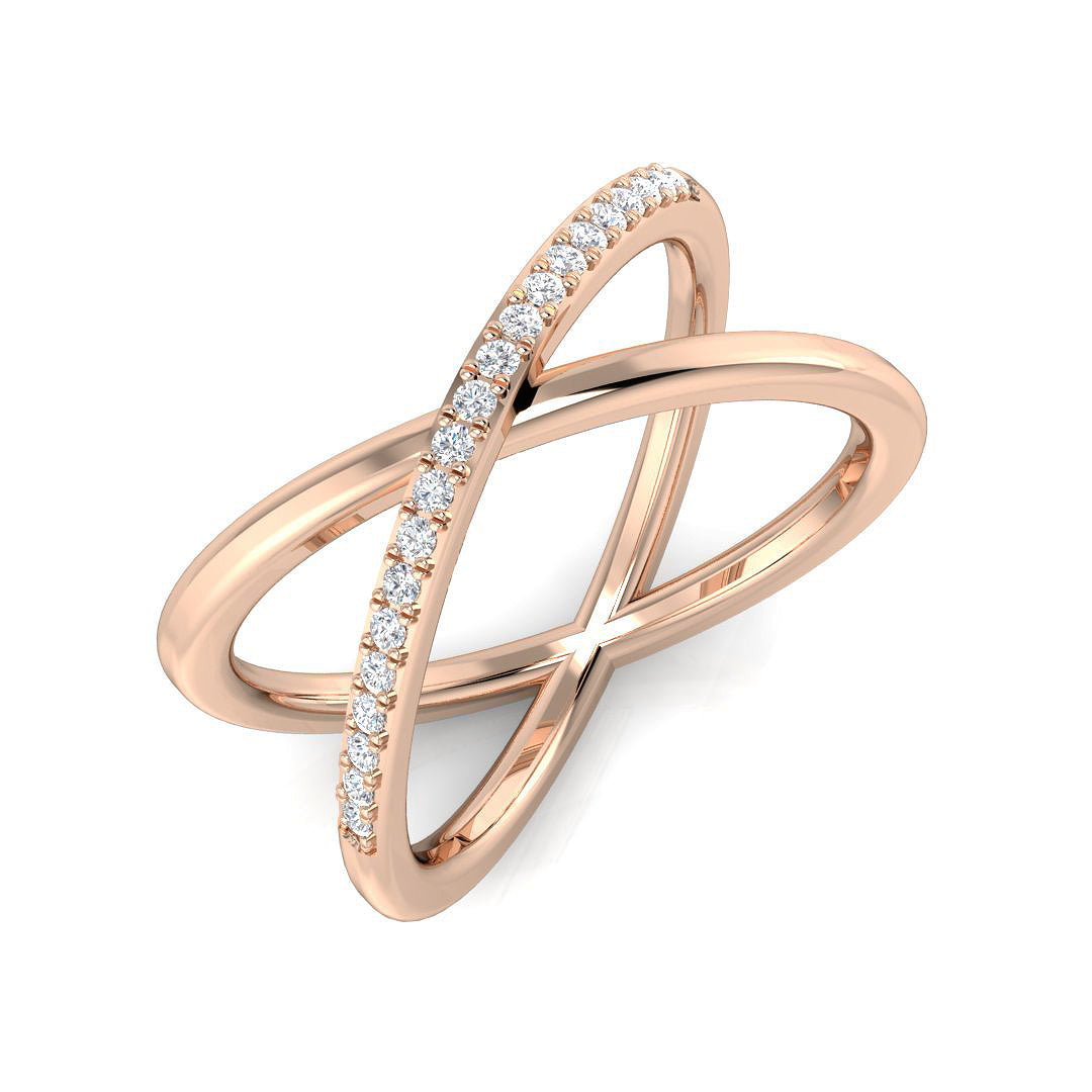 Lab-Grown Diamond Criss-Cross Fancy Ring in 10K/14K gold and platinum with certified lab-grown or natural diamonds