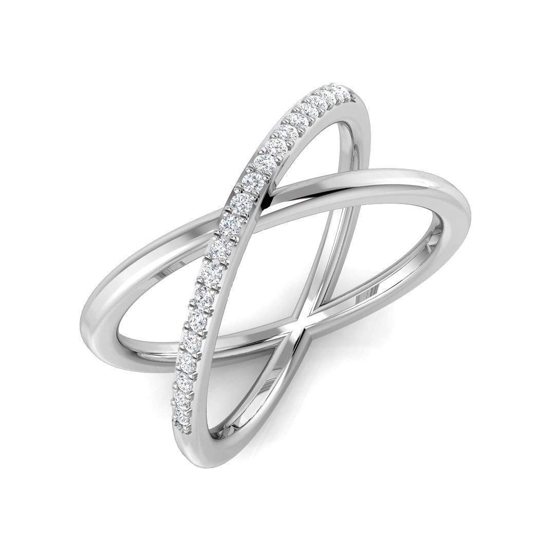 Lab-Grown Diamond Criss-Cross Fancy Ring in 10K/14K gold and platinum with certified lab-grown or natural diamonds