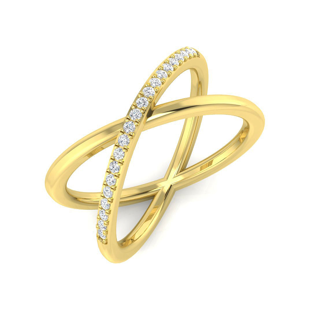 Lab-Grown Diamond Criss-Cross Fancy Ring in 10K/14K gold and platinum with certified lab-grown or natural diamonds