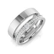 Elegant 0.25Ct Double Band Diamond Ring in 10K/14K gold and platinum with certified lab-grown or natural diamonds