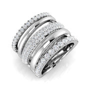 Luxury Multi-Band Diamond Statement Ring for Women in 10K/14K gold and platinum with certified lab-grown or natural diamonds