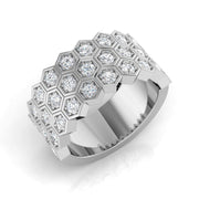 Unique 0.75Ct Honeycomb Diamond Ring in 10K/14K gold and platinum with certified lab-grown or natural diamonds