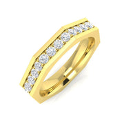 0.50Ct Round Diamond Half Eternity Ring in 10K/14K gold and platinum with certified lab-grown or natural diamonds
