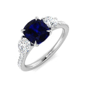 Diamond Warrington Blue Sapphire Ring in 10K/14K gold and platinum with certified lab-grown or natural diamonds
