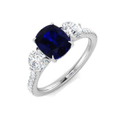 Diamond Cookham Blue Sapphire Ring in 10K/14K gold and platinum with certified lab-grown or natural diamonds