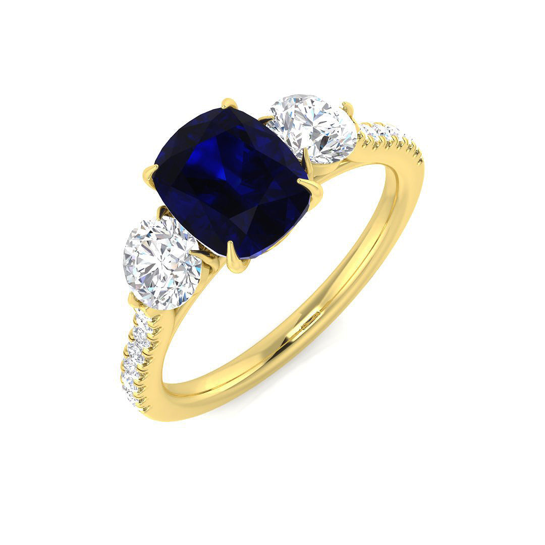 Diamond Cookham Blue Sapphire Ring in 10K/14K gold and platinum with certified lab-grown or natural diamonds