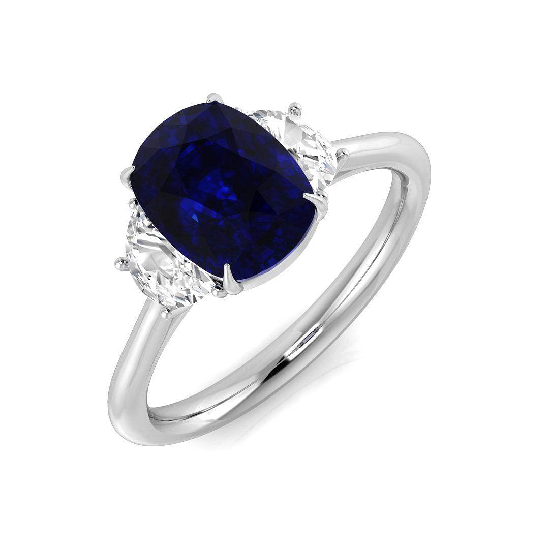 Diamond Beacobkfiesb Blue Sapphire Ring in 10K/14K gold and platinum with certified lab-grown or natural diamonds