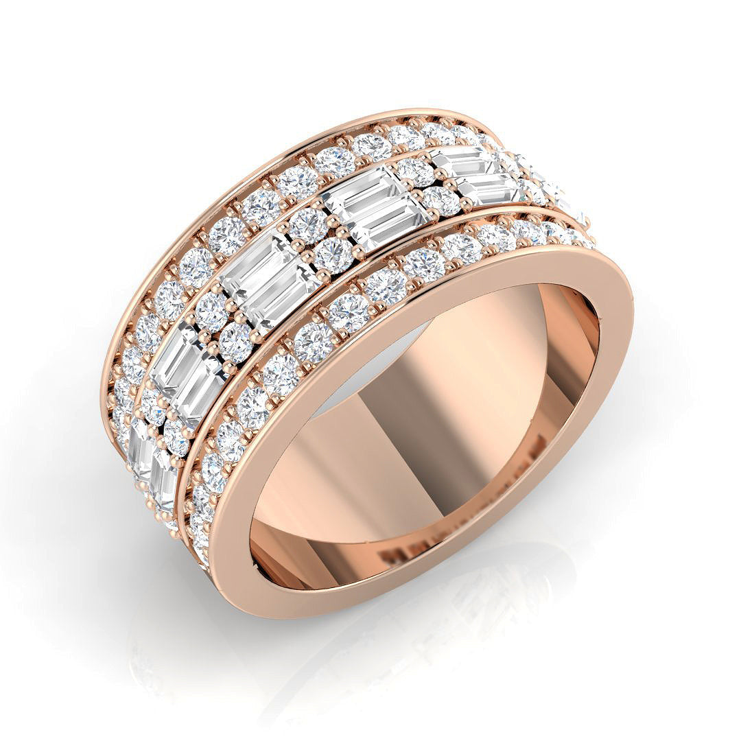 Diamond Half Eternity Ring in 10K/14K gold and platinum with certified lab-grown or natural diamonds