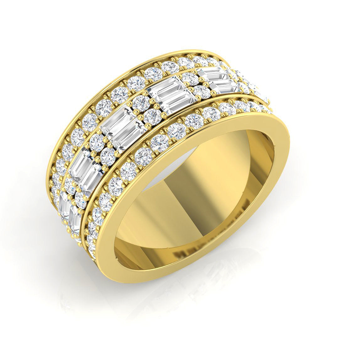 Diamond Half Eternity Ring in 10K/14K gold and platinum with certified lab-grown or natural diamonds