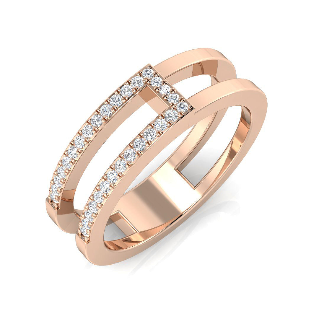 Lab-Grown Diamond Pavé Fancy Ring in 10K/14K gold and platinum with certified lab-grown or natural diamonds