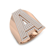 Luxury Diamond A Initial Ring in 10K/14K gold and platinum with certified lab-grown or natural diamonds