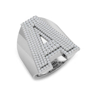 Luxury Diamond A Initial Ring in 10K/14K gold and platinum with certified lab-grown or natural diamonds