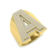 Luxury Diamond A Initial Ring in 10K/14K gold and platinum with certified lab-grown or natural diamonds