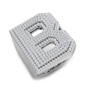 Diamond Initial B Ring in 10K/14K gold and platinum with certified lab-grown or natural diamonds