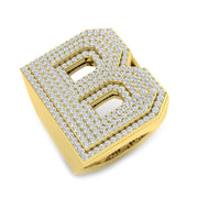 Diamond Initial B Ring in 10K/14K gold and platinum with certified lab-grown or natural diamonds