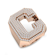 Diamond Initial C Ring in 10K/14K gold and platinum with certified lab-grown or natural diamonds