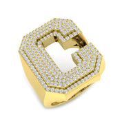 Diamond Initial C Ring in 10K/14K gold and platinum with certified lab-grown or natural diamonds
