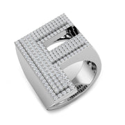 Diamond Initial F Ring in 10K/14K gold and platinum with certified lab-grown or natural diamonds