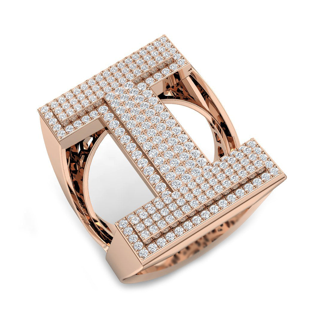 Diamond I Initial Ring in 10K/14K gold and platinum with certified lab-grown or natural diamonds