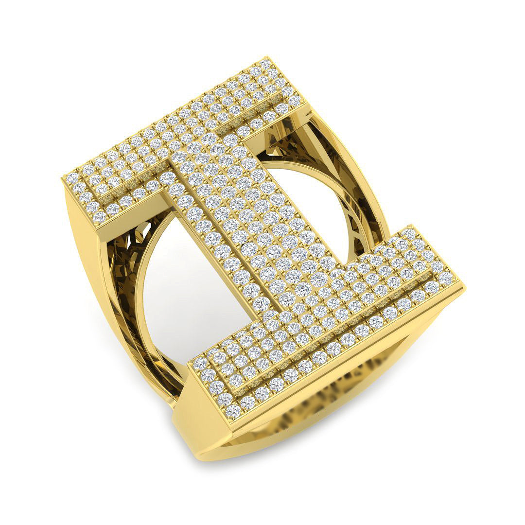 Diamond I Initial Ring in 10K/14K gold and platinum with certified lab-grown or natural diamonds