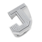 Premium Diamond J Initial Ring in 10K/14K gold and platinum with certified lab-grown or natural diamonds