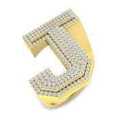 Premium Diamond J Initial Ring in 10K/14K gold and platinum with certified lab-grown or natural diamonds